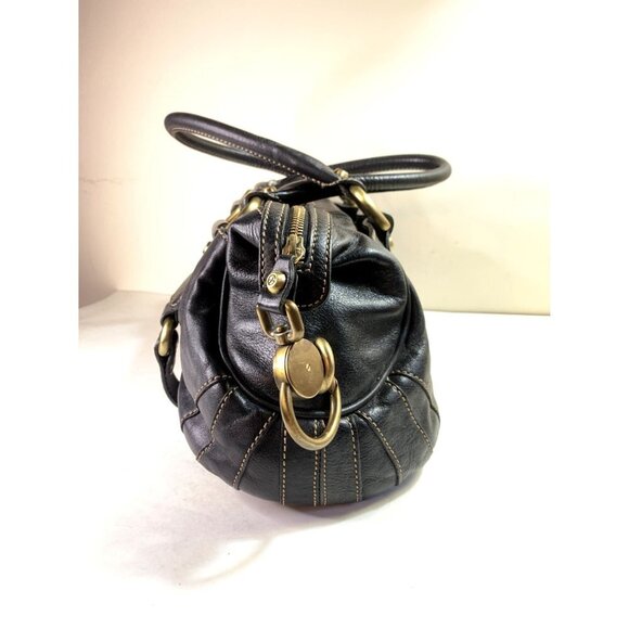 Francesco Biasia Black Leather Bag Large Italian Designer - Picture 4 of 10